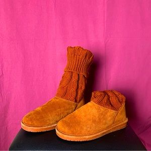 Orange BEARPAW Calf-Length Knitted Boot